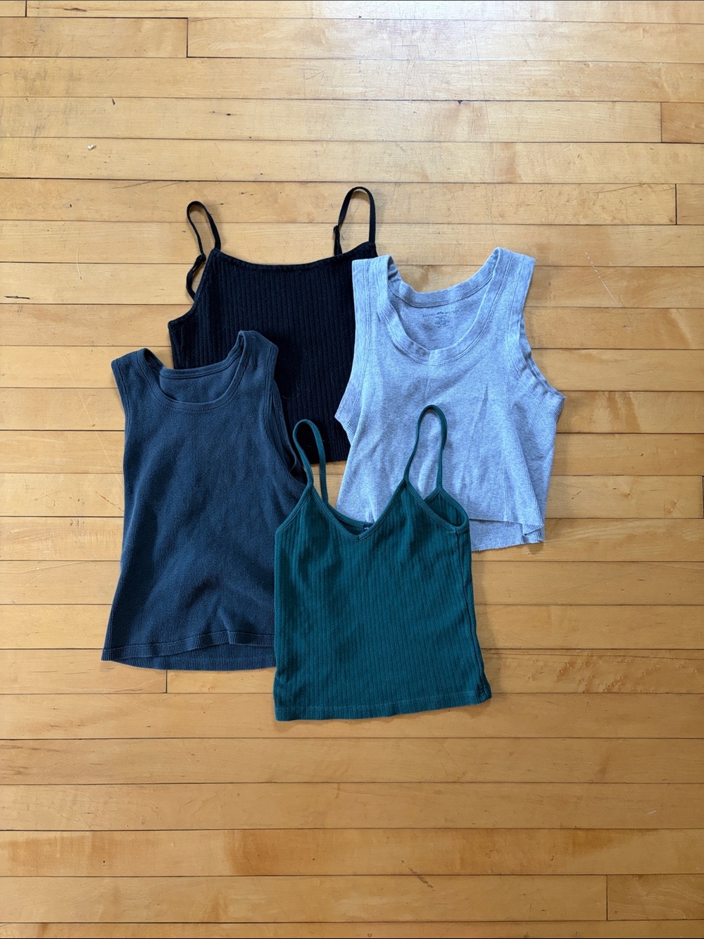 Brandy Melville Tank Top Set - Black, Light Gray, Charcoal, Teal Green